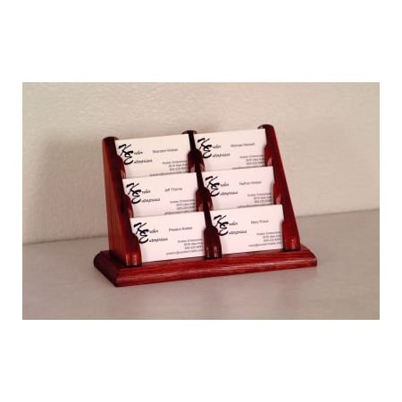 Wooden Mallet 6 Pocket Counter Top Business Card Holder - Mahogany BCC2-6MH